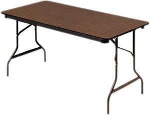Economy Wood Laminate Folding Table, Rectangular, 60w X 30d X 29h, Walnut