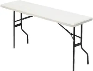 Indestructables Too 1200 Series Resin Folding Table, 60w X 18d X 29h, Platinum
