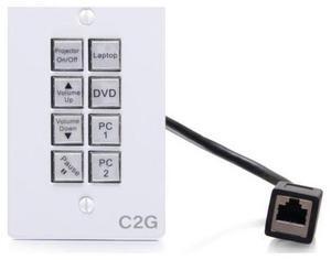 C2G AV Controller - Universal remote control - 8 buttons - Cable/infrared - White  C2G50348