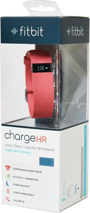 Fitbit Charge HR Wireless Activity Tracker Wristband Pink / Large (6.2" - 7.6")