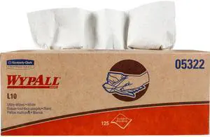 WypAll L10 Disposable Towels (05322), Limited Use, 1-PLY, Pop-Up Box, White, 18 Boxes / Case, 125 Large Wipes / Box