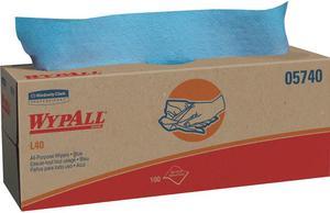 WypAll L40 Disposable Cleaning and Drying Towels (05740), Limited Use Towels, Blue, 9 Pop Up Boxes per Case, 100 Sheets per Box, 900 Sheets Total