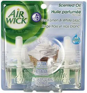 Scented Oil Twin Refill, Cool Linen/White Lilac, .71Oz, 6/Carton