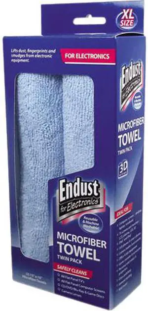 Large-Sized Microfiber Towels Two-Pack, 15 X 15, Unscented, Blue, 2/Pa