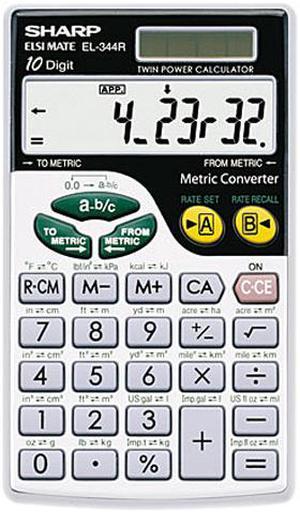 Sharp EL344RB Metric Conversion Wallet Calculator 10-Digit LCD