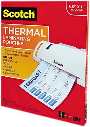 Scotch Letter Size Thermal Laminating Pouches 3 mil 11 1/2 x 9 100 per Pack