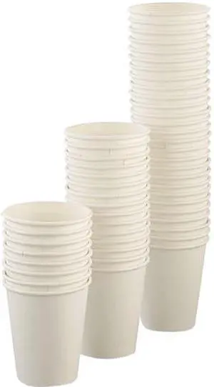 Uncoated Paper Cups, 8 oz., Hot, White