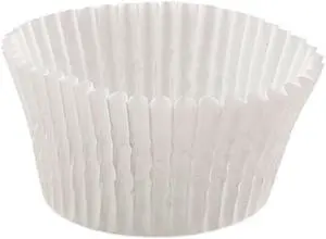 Hoffmaster 610032 Fluted Bake Cups, 4 1/2 dia x 1 1/4h, White, 500/Pack, 20 Pack/Carton, 1 Carton
