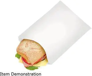 PB19 Grease-Resistant Sandwich/Pastry Bags, 6 x 3/4 x 7 1/4, White