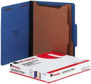 Pressboard Classification Folders, Letter, Six-Section, Cobalt Blue, 1