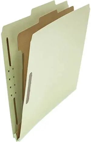 UNIVERSAL Pressboard Classification Folder Letter Four-Section Gray-Green 10/Box 10253
