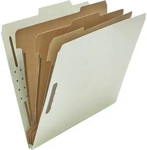 Pressboard Classification Folder, Letter, Eight-Section, Gray, 10/Box