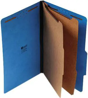 Pressboard Classification Folders, Legal, Six-Section, Cobalt Blue, 10