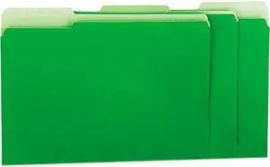UNIVERSAL Recycled Interior File Folders 1/3 Cut Top Tab Letter Green 100/Box 12302