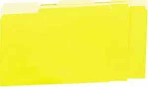UNIVERSAL Recycled Interior File Folders 1/3 Cut Top Tab Letter Yellow 100/Box 12304