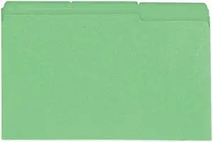 UNIVERSAL File Folders 1/3 Cut One-Ply Tab Legal Bright Green/Light Green 100/Box 10522