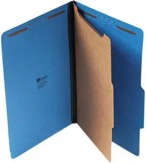 Pressboard Classification Folders, Legal, Four-Section, Cobalt Blue, 1