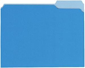 Universal UNV12301 Recycled Interior File Folders, 1/3 Cut Top Tab, Letter, Blue - 100/Box