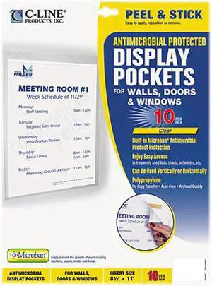 C-Line Display Pockets, 8 1/2" X 11", Polypropylene, 10/Pack 36911