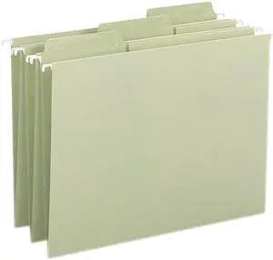Smead Erasable FasTab Hanging Folders 1/3-Cut Letter 11 Point Stock Moss 20/Box 64032