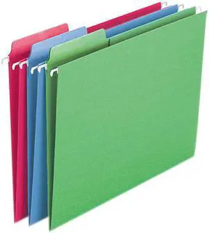 Smead Erasable FasTab Hanging Folders 1/3-Cut Letter 11 Point St Assorted 18/Box 64031