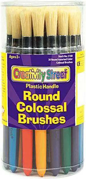 Colossal Brush, Natural Bristle, Round, 30/Set