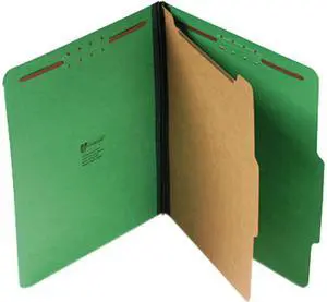 Universal Pressboard Folder, Letter, Four-Section, Emerald Green, 10/Box