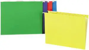 Universal Hanging File Folders, 1/5 Tab, 11 Point, Letter, Assorted Colors, 25/Box