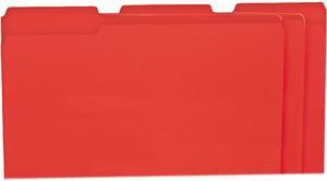 Universal Colored File Folders, 1/3 Cut One-Ply Top Tab, Legal, Red/Pink, 100/Box