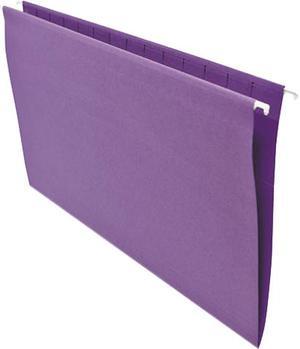 Universal Hanging File Folders, 1/5 Tab, 11 Point Stock, Legal, Violet, 25/Box