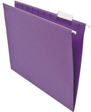 Universal Hanging File Folders, 1/5 Tab, 11 Point Stock, Letter, Violet, 25/Box