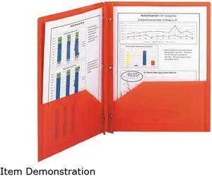 Smead Poly Two-Pocket Folder W/Fasteners, 11 X 8 1/2, Red, 25/Box 87727