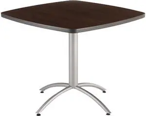 Cafeworks Table, 36w X 36d X 30h, Walnut/silver