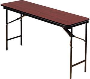 Premium Wood Laminate Folding Table Rectangular 72w x 18d x 29h Mahogany