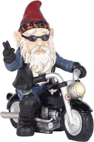 hi-line gift 75616-w peace biker gnome hi-line gift 75616-w peace biker gnome