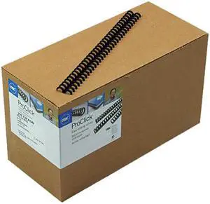 Swingline GBC ProClick Easy Edit Spines, 5/16 Diameter, 45 Sheet Capacity, Black, 100/Box