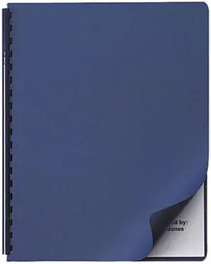 Swingline GBC Linen Textured Binding System Covers, 11-1/4 x 8-3/4, Navy, 50/Pack