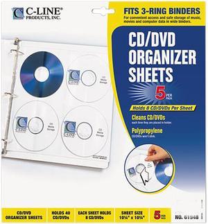 Deluxe CD Ring Binder Storage Pages, Standard, Stores 8 CDs, 5/Pack 61948