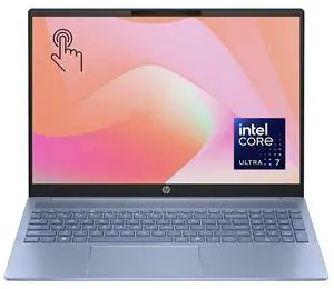HP 16" WUXGA OLED Touchscreen Notebook - Intel Core Ultra 7 255U 2.0GHz - 16GB  - 1TB SSD - Windows 11 Home - Webcam - Wi-Fi 6 + BT 5.4 - Sky Blue Aluminum  B89NKUA#ABA