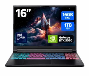 Acer Nitro V 16S ANV16S-71-72KE, 16.0" WQXGA IPS 180Hz Display, Intel Core 7 processor 240H, NVIDIA GeForce RTX 5070 Laptop GPU, 16GB DDR5, 1TB PCIe Gen 4 SSD, Wi-Fi 6, Backlit Keyboard, Win 11 Home Acer Nitro V 16S ANV16S-71-72KE, 16.0" WQXGA IPS 180Hz Display, Intel Core 7 processor 240H, NVIDIA GeForce RTX 5070 Laptop GPU, 16GB DDR5, 1TB PCIe Gen 4 SSD, Wi-Fi 6, Backlit Keyboard, Win 11 Home