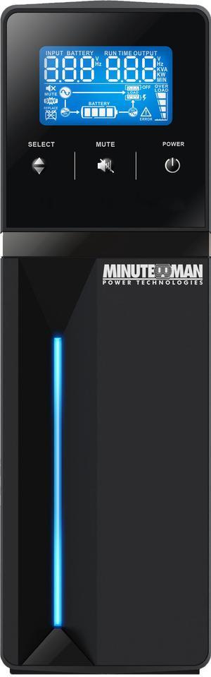 Minuteman ETR550LG 550VA/330 Watts, 120 VAC, (4)NEMA 5-15 On-battery receptacles, (4) NEMA 5-15 Surge-only receptacles, 6-foot power cord with NEMA 5-15P, 3 min. on-battery full load, 12 min.half load