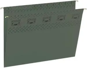 Smead Tuff Hanging Folder with Easy Slide Tab Letter Standard Green 20/Pack 64036