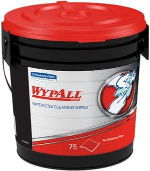 WypAll Waterless Industrial Cleaning Wipes (91371), Heavy Duty Moist Wipers, 75 Sheets / Container