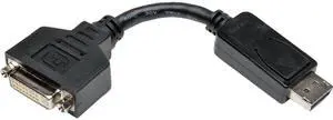 Tripp Lite DisplayPort to DVI Cable Adapter, Converter for DP-M to DVI-I-F, 1920 x 1200 (1080p), 6 in., 50 Pack (P134-000-50BK)