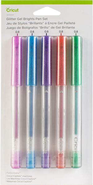 Cricut Glitter Gel Brights Pen Set Pink, Blue, Purple, Orange, Green | 5 pens 0.8mm 2004026