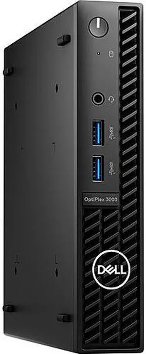 Dell OptiPlex 3000 Desktop Computer - Intel Core i3 12th Gen i3-12100T Quad-core (4 Core) 2.20 GHz - 8 GB RAM DDR4 SDRAM - 256 GB M.2 PCI Express NVMe 3.0 x4 SSD - Micro PC - Black - Intel Chip - Wind