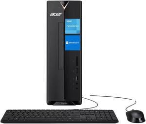 Acer Aspire Tower Desktop Computer, Intel Celeron N4505, 12GB RAM, 512GB PCIe SSD, SD Card Reader, Wired Keyboard and Mouse, Type-C, RJ45, HDMI, VGA, Wi-Fi 6, Windows 11 Home, Black