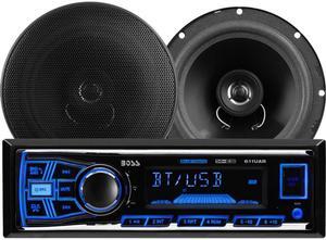 BOSS Audio 638BCK 611UAB Mechless Bluetooth®Enabled/Audio Streaming, MP3 Digital Media Receiver/Speaker Package System