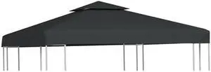 vidaXL Waterproof Gazebo Cover Canopy 310 g / m² Dark Gray 10' x