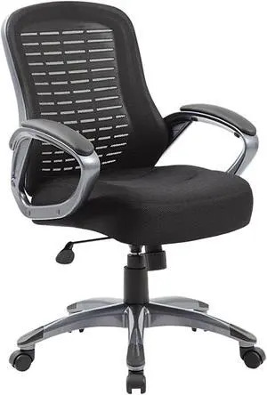 Boss B6756-BK Ribbed High Back Mesh Chair - Black Boss B6756-BK Ribbed High Back Mesh Chair - Black